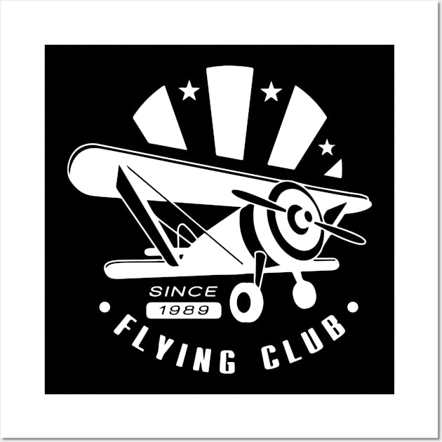 Aviation Airplane Pilot Flying Club Since 1989 Wall Art by BG Creative